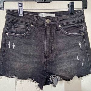 RSQ Women's Dark Gray Distressed Jean Shorts